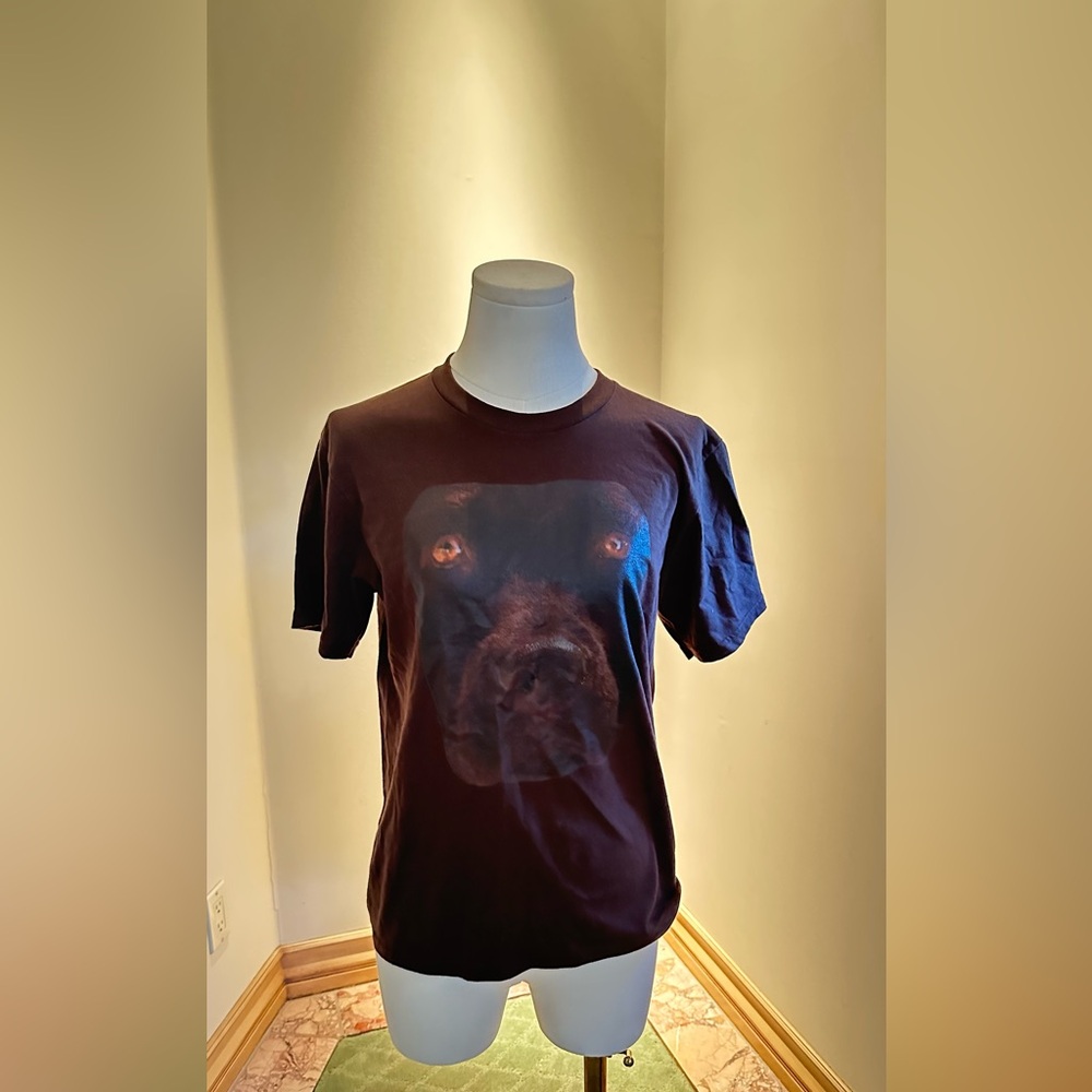Brown Graphic T-Shirt with Dog Print